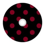 Polka Dots - Burgundy Red on Black CD Wall Clock