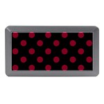 Polka Dots - Burgundy Red on Black Memory Card Reader (Mini)
