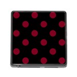 Polka Dots - Burgundy Red on Black Memory Card Reader (Square)