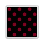 Polka Dots - Burgundy Red on Black Memory Card Reader with Storage (Square)