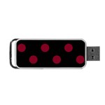 Polka Dots - Burgundy Red on Black Portable USB Flash (One Side)