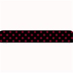 Polka Dots - Burgundy Red on Black Small Bar Mat