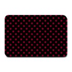 Polka Dots - Burgundy Red on Black Plate Mat