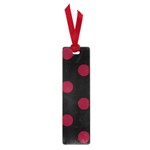 Polka Dots - Burgundy Red on Black Small Book Mark