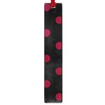 Polka Dots - Burgundy Red on Black Large Book Mark