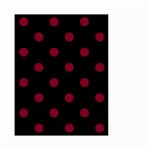 Polka Dots - Burgundy Red on Black Small Garden Flag (Two Sides)