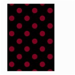 Polka Dots - Burgundy Red on Black Large Garden Flag (Two Sides)