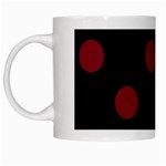 Polka Dots - Burgundy Red on Black Black Mug