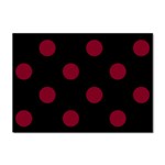Polka Dots - Burgundy Red on Black Sticker A4 (10 pack)