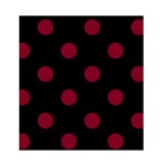 Polka Dots - Burgundy Red on Black Greeting Card 4.5  x 6 