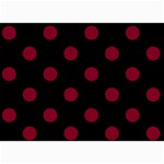 Polka Dots - Burgundy Red on Black 5  x 7  Photo Cards