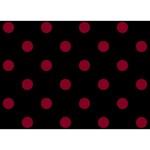 Polka Dots - Burgundy Red on Black Birthday Cake 3D Greeting Card (7x5)