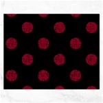 Polka Dots - Burgundy Red on Black Jigsaw Puzzle (Rectangular)