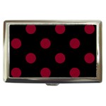 Polka Dots - Burgundy Red on Black Cigarette Money Case