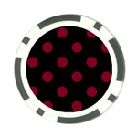 Polka Dots - Burgundy Red on Black Poker Chip Card Guard (10 pack)