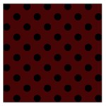 Polka Dots - Black on Bulgarian Rose Red Large Satin Scarf (Square)