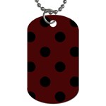 Polka Dots - Black on Bulgarian Rose Red Dog Tag (Two Sides)