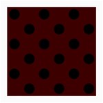 Polka Dots - Black on Bulgarian Rose Red Medium Glasses Cloth (2 Sides)