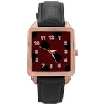 Polka Dots - Black on Bulgarian Rose Red Rose Gold Leather Watch