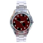 Polka Dots - Black on Bulgarian Rose Red Stainless Steel Analogue Watch