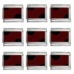 Polka Dots - Black on Bulgarian Rose Red 9mm Italian Charm (9 pack)