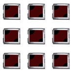Polka Dots - Black on Bulgarian Rose Red Mega Link Italian Charm (9 pack)