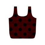 Polka Dots - Black on Bulgarian Rose Red Full Print Recycle Bag (S)
