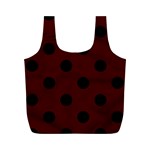 Polka Dots - Black on Bulgarian Rose Red Full Print Recycle Bag (M)