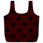 Polka Dots - Black on Bulgarian Rose Red Full Print Recycle Bag (XL)