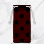 Polka Dots - Black on Bulgarian Rose Red Jewelry Bag