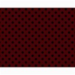 Polka Dots - Black on Bulgarian Rose Red Collage 11  x 14 