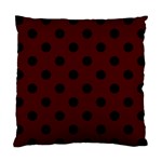 Polka Dots - Black on Bulgarian Rose Red Standard Cushion Case (One Side)