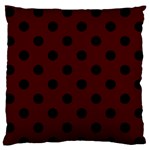 Polka Dots - Black on Bulgarian Rose Red Standard Flano Cushion Case (One Side)