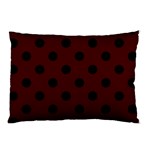 Polka Dots - Black on Bulgarian Rose Red Pillow Case (Two Sides)