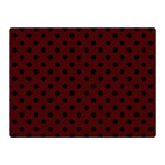 Polka Dots - Black on Bulgarian Rose Red Double Sided Flano Blanket (Mini)