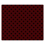 Polka Dots - Black on Bulgarian Rose Red Double Sided Flano Blanket (Small)