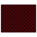 Polka Dots - Black on Bulgarian Rose Red Double Sided Flano Blanket (Medium)
