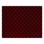Polka Dots - Black on Bulgarian Rose Red Double Sided Flano Blanket (Large)