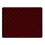 Polka Dots - Black on Bulgarian Rose Red Fleece Blanket (Small) (One Side)