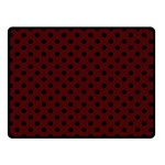 Polka Dots - Black on Bulgarian Rose Red Double Sided Fleece Blanket (Small) (Two Sides)