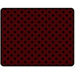 Polka Dots - Black on Bulgarian Rose Red Double Sided Fleece Blanket (Medium) (Two Sides)