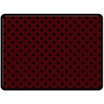 Polka Dots - Black on Bulgarian Rose Red Double Sided Fleece Blanket (Large) (Two Sides)