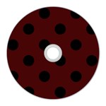 Polka Dots - Black on Bulgarian Rose Red CD Wall Clock