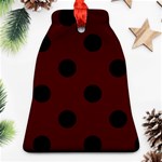 Polka Dots - Black on Bulgarian Rose Red Ornament (Bell)