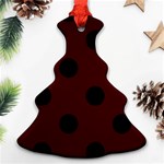 Polka Dots - Black on Bulgarian Rose Red Ornament (Christmas Tree)