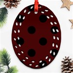 Polka Dots - Black on Bulgarian Rose Red Ornament (Bell) Ornament (Oval Filigree)