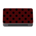 Polka Dots - Black on Bulgarian Rose Red Memory Card Reader with CF