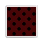 Polka Dots - Black on Bulgarian Rose Red Memory Card Reader with Storage (Square)