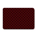 Polka Dots - Black on Bulgarian Rose Red Small Doormat