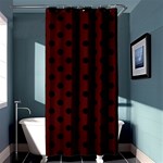 Polka Dots - Black on Bulgarian Rose Red Shower Curtain 36  x 72  (Stall)